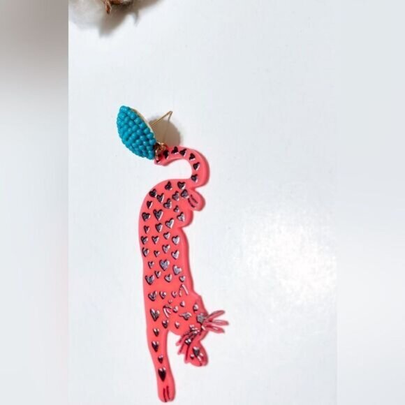 Tiger dangle drop earrings N297 - Picture 3 of 3